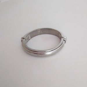 Dillards Silver Textured Elasticized Bracelet